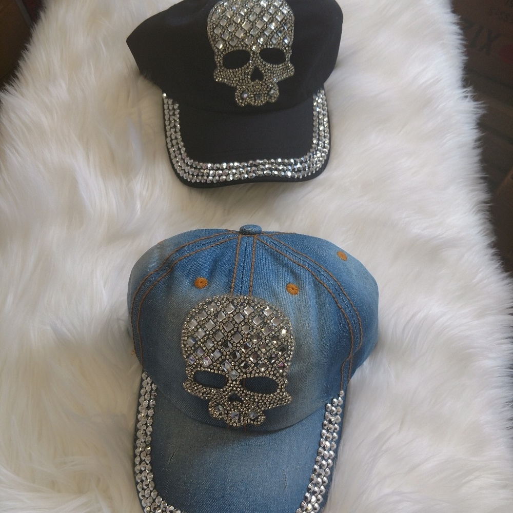 Skull Rhinestone Embellished Cap - Picture 3 of 3